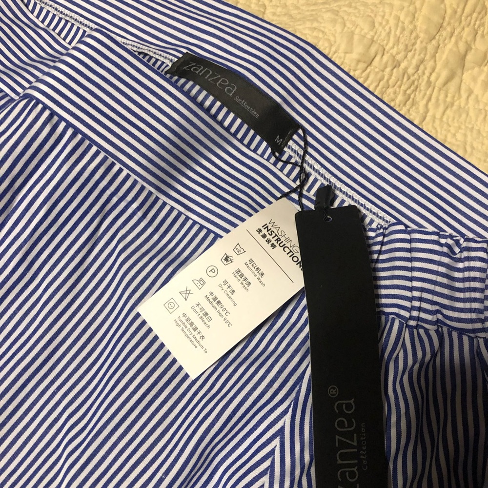 Blue and White striped blouse
